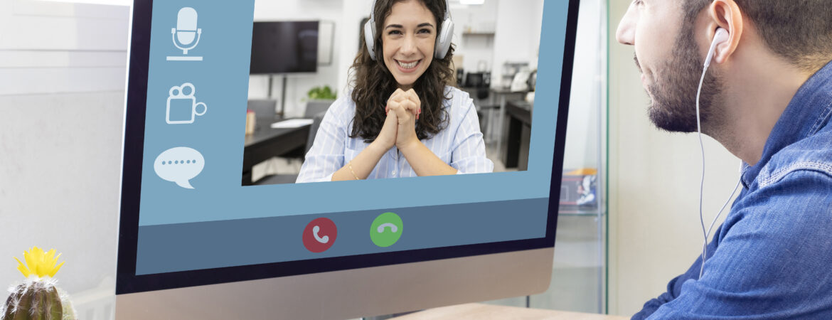 man has a video call from home, with his creative director