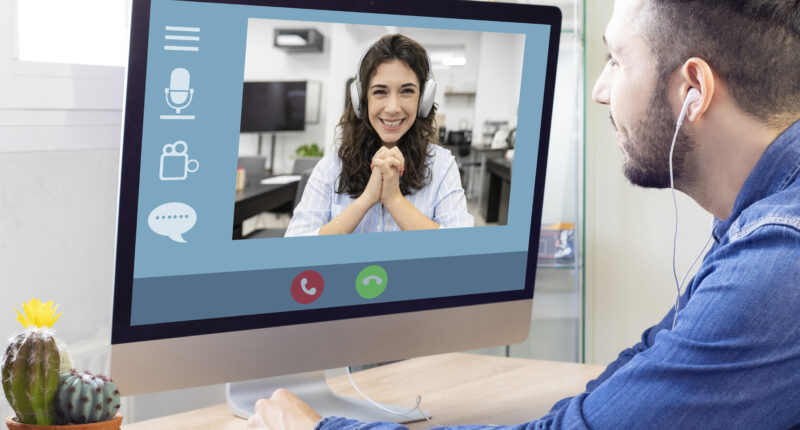 man has a video call from home, with his creative director